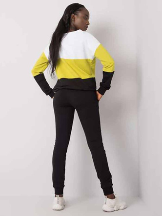 Biało limonkowy grafitowy dres fitness i casual basic