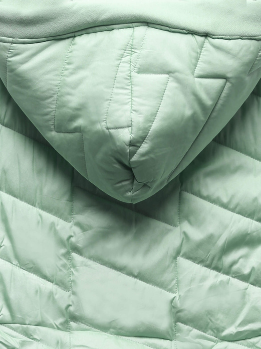 Pistacjowa czadowa bluza kurtka z łączonych materiałów z kapturem