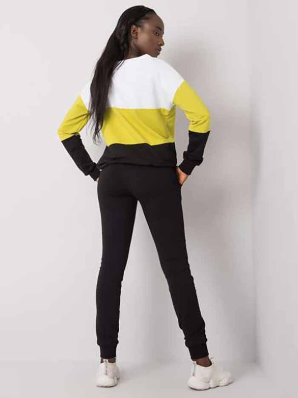 Biało limonkowy grafitowy dres fitness i casual basic