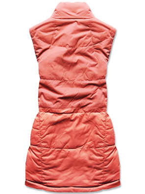 Łososiowy dwustronny bezrękawnik kamizelka krata