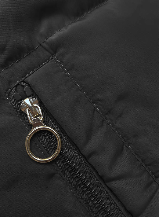 Czarna zielona dwustronna kurtka z kapturem