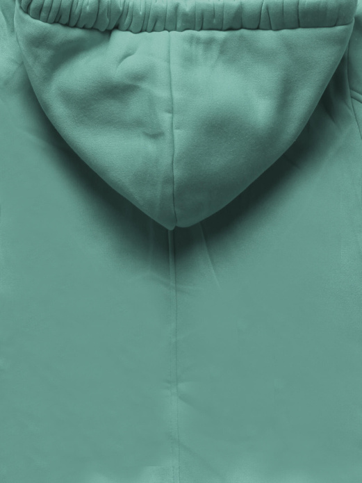 Szarozielona rewelacyjna damska bluza typu long z kapturem