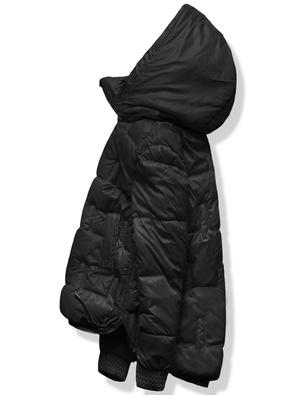 Czarna damska unikalnie pikowana kurtka ze ściagaczami