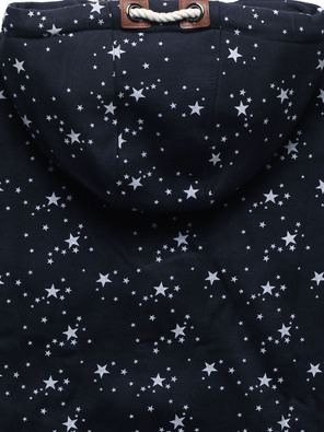 Granatowa melanżowa bluza damska z kapturem zapinana na suwak