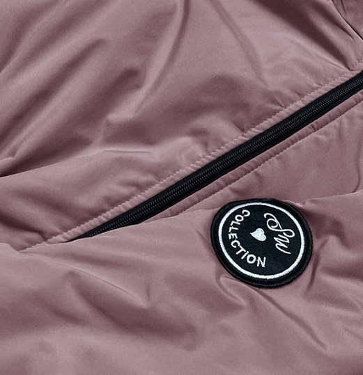 Różowa przejściowa kurtka ze wstawkami i kapturem PASSION