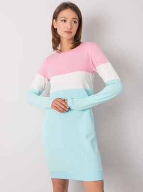 Różowo biała morska sportowa sukienka dresowa