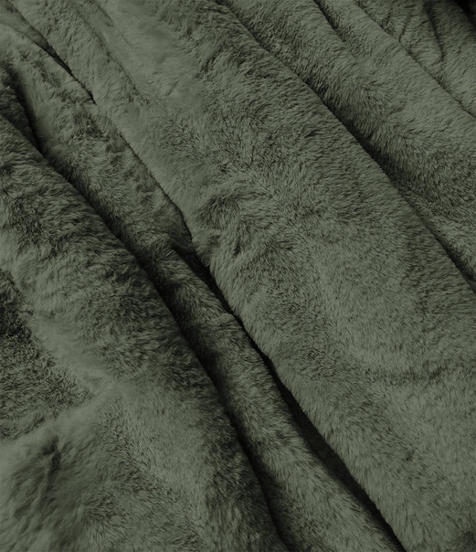 Czarno Khaki dwustronna zimowa parka na futrze