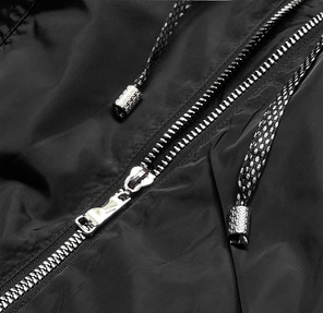 Czarna przejściowa kurtka damska parka plus size