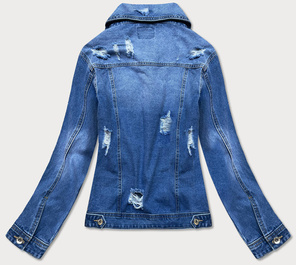 Jeansowa kurtka z przetarciami niebieska (d3362)