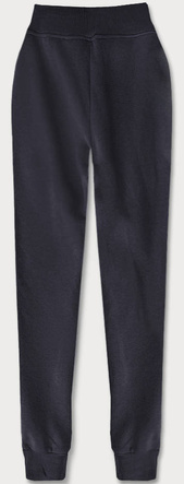 Ciemnogranatowe damskie dresowe spodnie casualowe z kieszeniami i ściągaczem