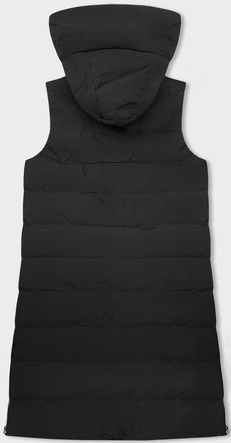 Czarny czadowy bezrękawnik kamizelka puchowa z kapturem