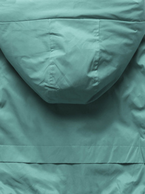 Jasnozielona damska przejściowa kurtka parka z kapturem