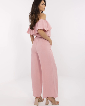 Różowy fantastyczny luźny kombinezon - szerokie nogawki