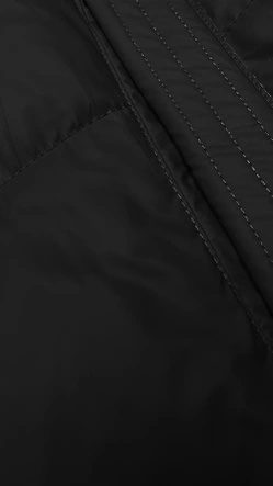 Czarny genialny pikowany damski bezrękawnik kamizelka z kapturem PLUS SIZE