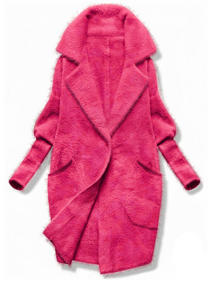 Różowa damska narzutka alpaka wełniana