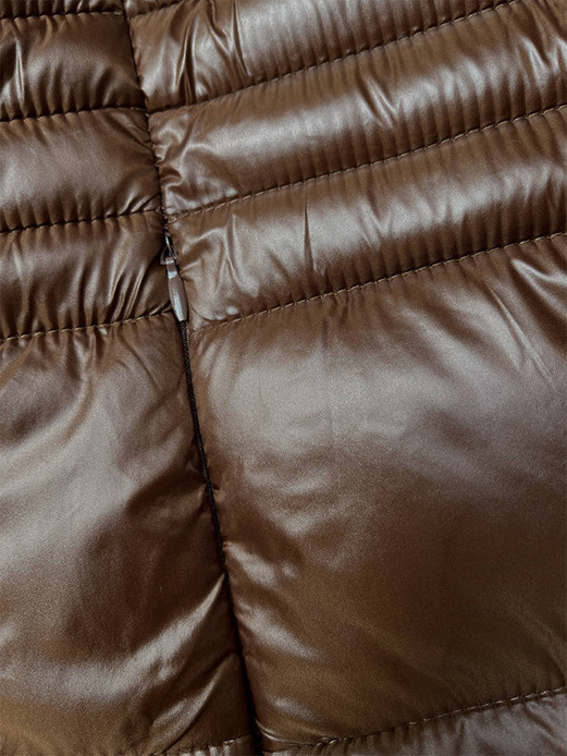 Brązowy długi płaszczyk kurtka zimowa z kapturem