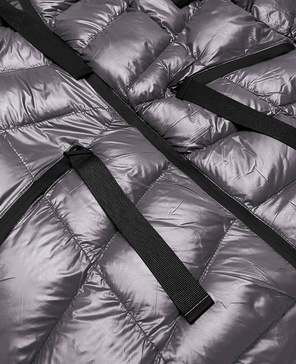 Ciemnoszara lux zimowa pikowana kurtka