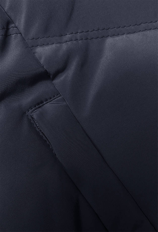 Granatowy pikowany bezrękawnik kamizelka z kapturem