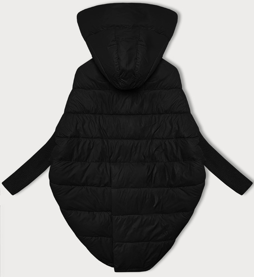 Czarna unikalna asymetryczna damska kurtka oversize