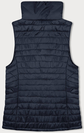 Granatowy przejściowy leciutki bezrękawnik kamizelka ze stójka