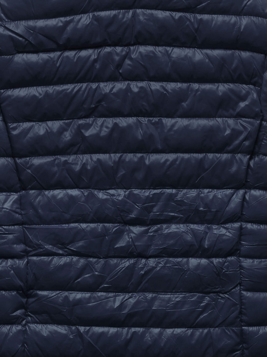 Granatowa lekka przejściowa kurtka damska ze stójką