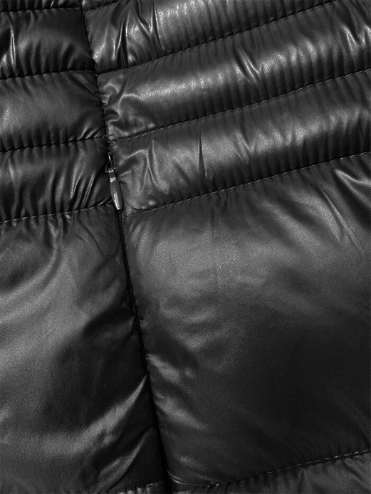 Czarny długi płaszczyk kurtka zimowa z kapturem