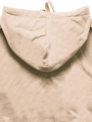 Kremowa bluza z kapturem basic kangurka gładka wygodna sportowa dresowa