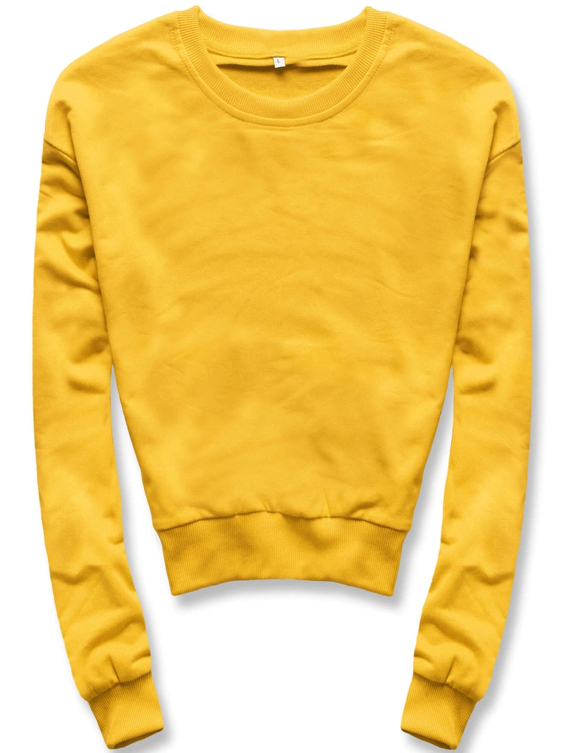 Żółta wygodna gładka bluza dresowa basic
