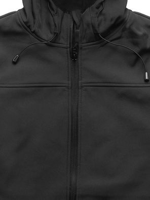 Czarna sportowa kurtka z kapturem softshell