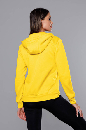 Żółta zapinana damska bluza z kapturem