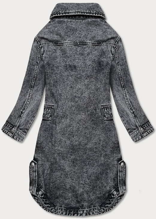 Luźna damska jeansowa kurtka/narzutka czarna (pop7017-k)