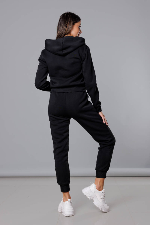 Czarno biały dres komplet z lampasami (KK0052)