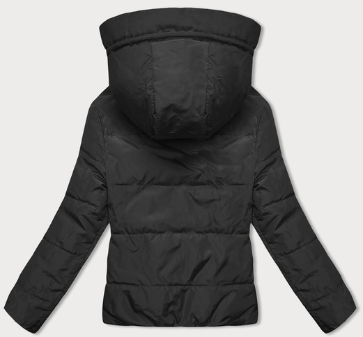 Czarno beżowa dwustronna kurtka z kapturem