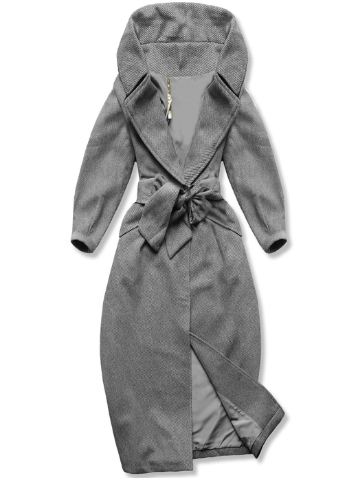 Czarny elegancki fenomenalny płaszcz damski