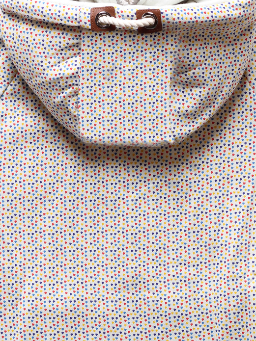 Biała genialna bluza damska z kapturem w malutkie serduszka