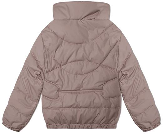 Beżowa piękna przejściowa kurtka damska stójka