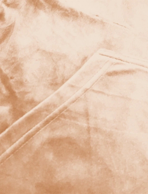 Nude welurowy gładki dres damski z kapturem