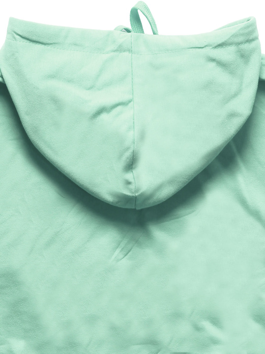 Pistacjowa bluza z kapturem basic kangurka gładka wygodna sportowa dresowa