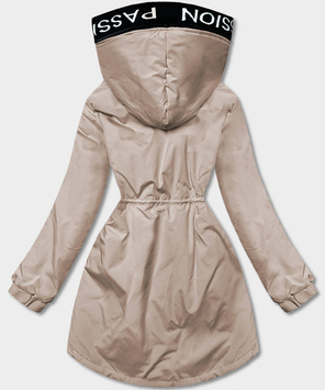 Cappuccino przejściowa kurtka ze wstawkami i kapturem PASSION