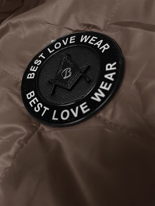 Ciemnobeżowy śliczny damski pikowany bezrękawnik kamizelka