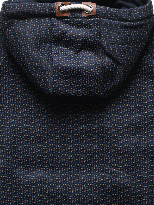 Granatowa genialna bluza damska z kapturem w malutkie serduszka