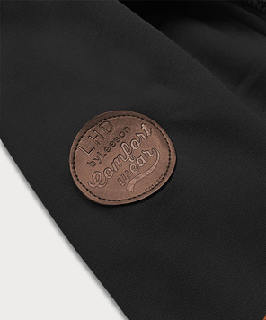 Czarna bluza damska parka płaszczyk long z kapturem