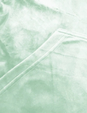 Pistacja welurowy gładki dres damski z kapturem