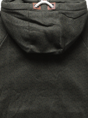 Grafitowa genialna bluza damska z kapturem w malutkie serduszka