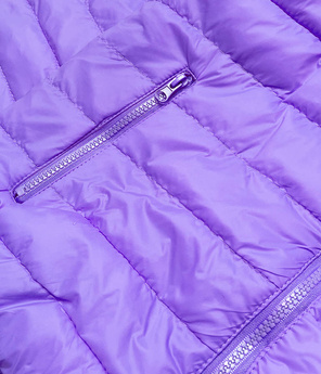 Lila urocza kurtka pikowana ze stójką