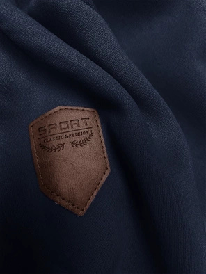 Granatowo szara unikalna bluza damska z kapturem