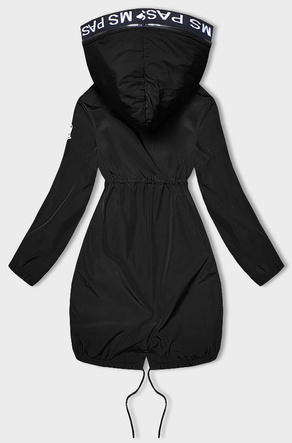 Czarna kurtka z kapturem z lamówką
