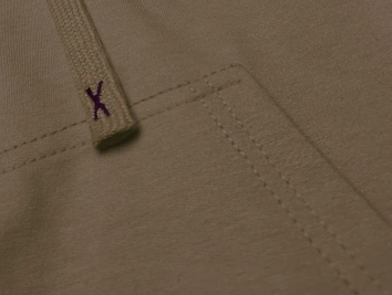 Ciemnobeżowa bluza z kapturem basic kangurka gładka wygodna sportowa dresowa