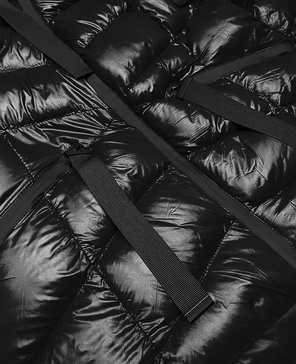 Czarna lux zimowa pikowana kurtka