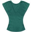 Ciemnozielona gładka bluzka, top basic, t-shirt z dekoltem V z tyłu